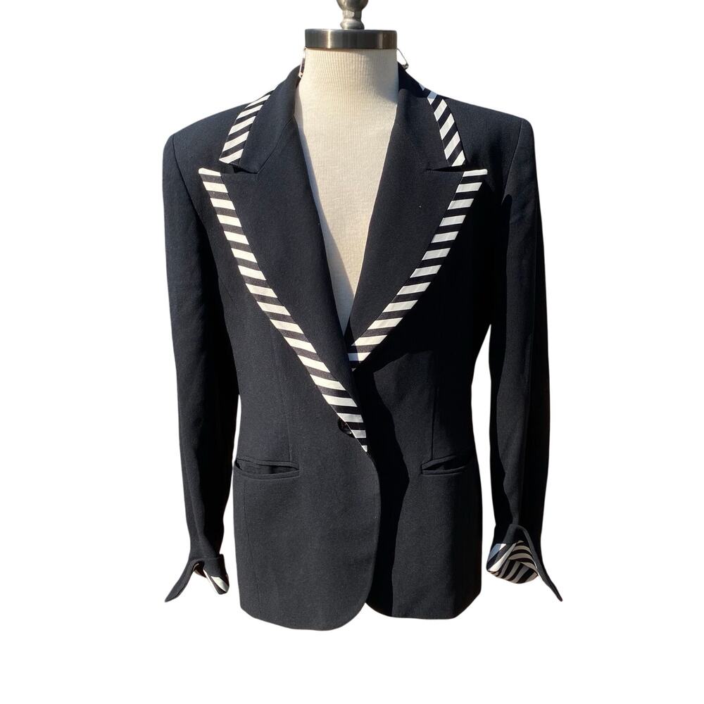 Vintage Christian Dior black 90s blazer Dior black and White size 12
